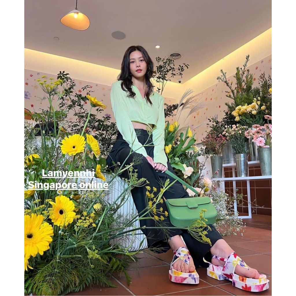 túi kẹp nách + đeo chéo nữ CK2-20270818 xanh lá hàng auth tuồn