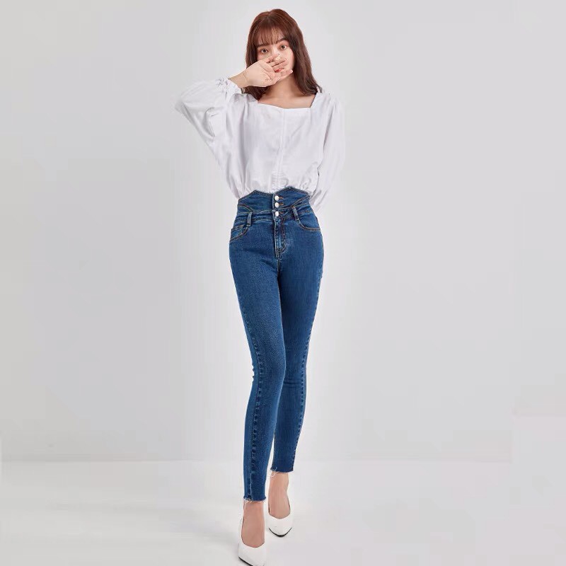 Quần Jeans Hstyle skinny cạp cao tôn dáng JZ14330