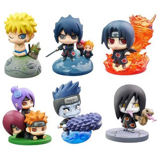 Set 6 mô hình nhân vật hoạt hình Naruto Sasuke Uzumaki Kakashi gaara