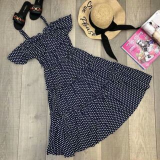 Váy maxi chấm bi