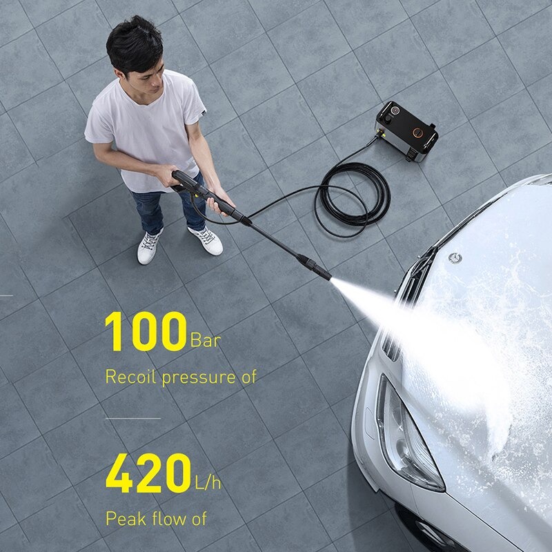 Máy rửa xe cao cấp Baseus công suất lớn 1300W/1200W IPX5 dùng cho gia đình, vệ sinh nhà cửa và các thiết bị
