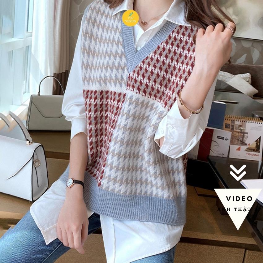 Áo Gile Len Nữ Zic Zac Chất Dày Dặn Phong Cách Hàn Quốc Tep Venus