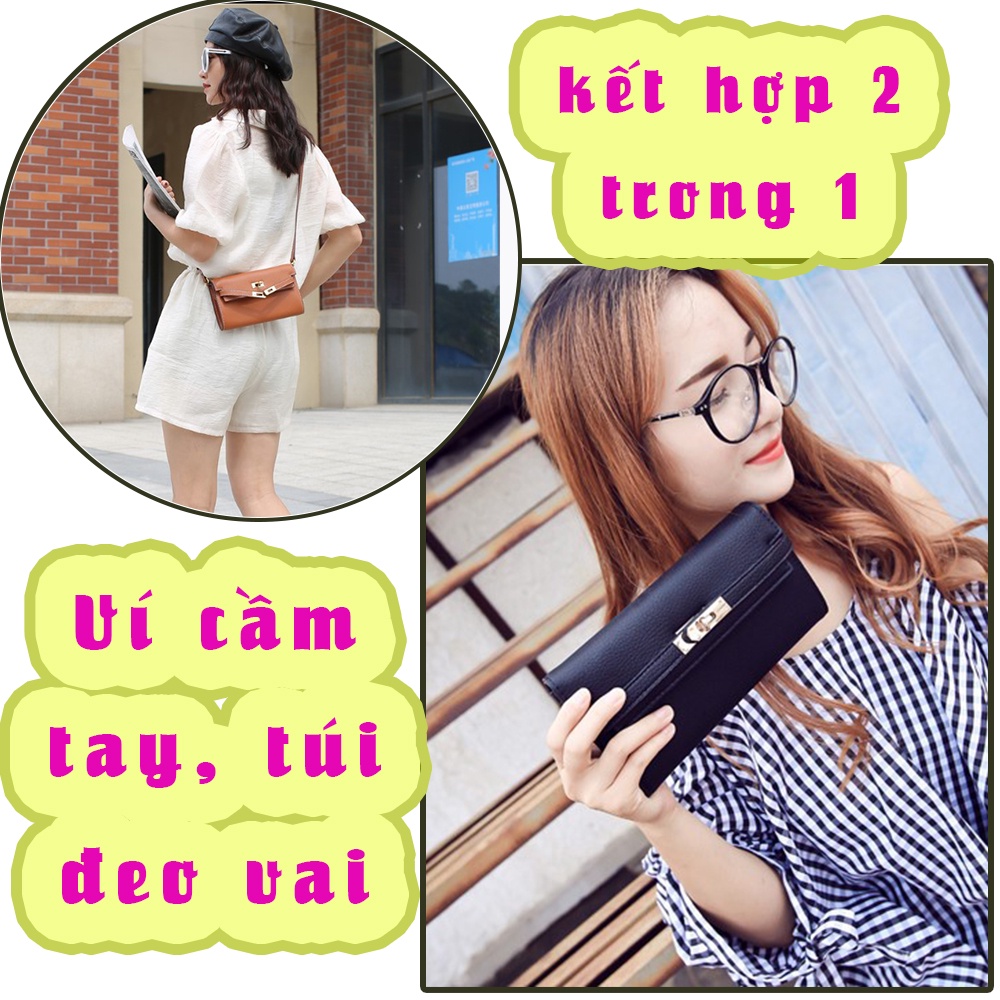 Túi xách nữ dáng ví dài 2 trong 1phong cách Hàn Quốc giá rẻ Capucha T169