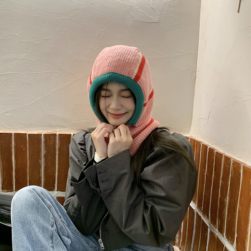 Mũ dệt kim MU GUA ZHI PIN(MG STUDIO)phong cách Balaclava