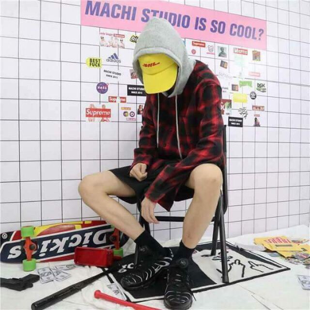 Áo khoác flanel nón nỉ