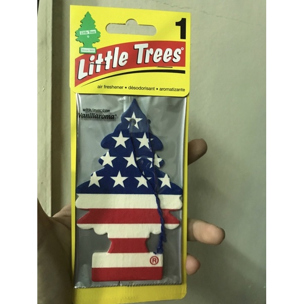 1 sáp thơm cây thông hương vani cờ Mỹ treo xe, phòng, tủ đồ