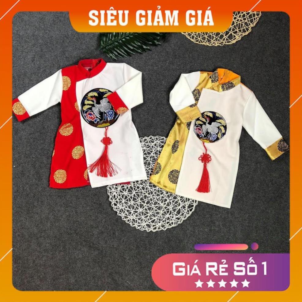 Áo dài cách tân cho bé trai mặc tết, vải Gấm Thái Tuấn cao cấp