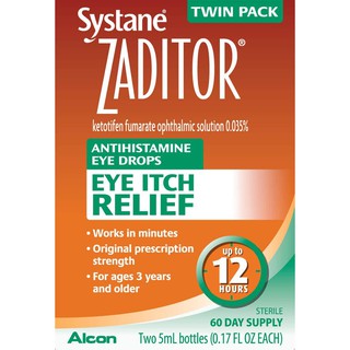 Hộp 2 chai nhỏ mắt Systane Zaditor Antihistamine Eye Drops 5ML