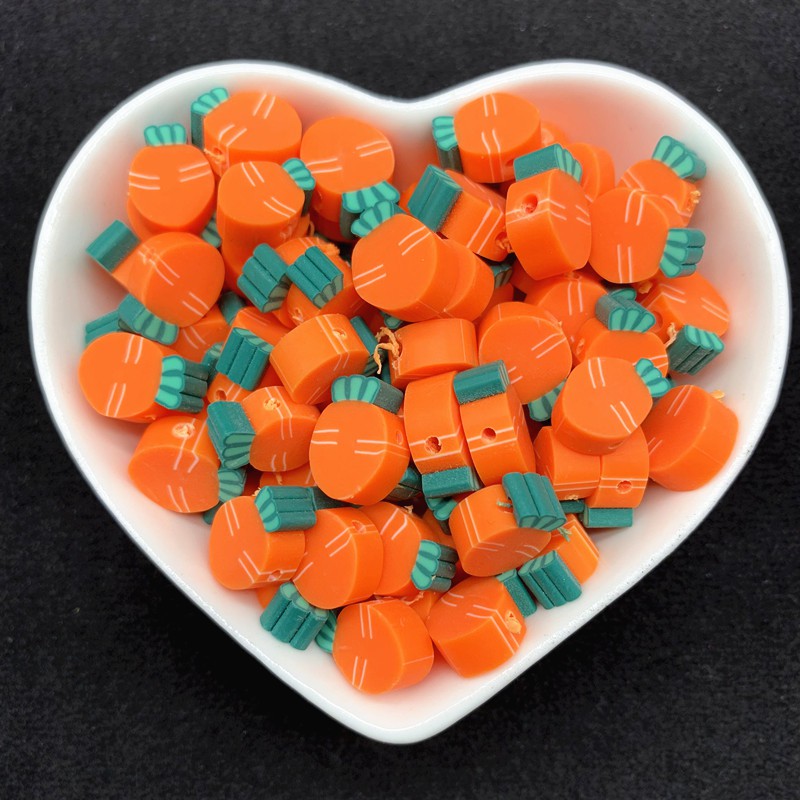 Set 30 hạt xỏ vòng tay bằng đất sét Polyme không đều hình trái cây 10mm