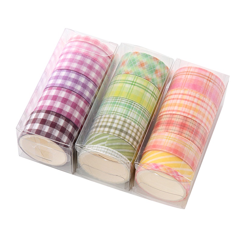 Băng Keo washi handmade Họa Tiết Kẻ Sọc Trang Trí Đa Ứng Dụng