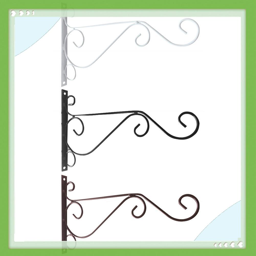 AIGONI European Style Balcony Flower Pot Wrought Iron Wall-Mounted Hanging Hooks