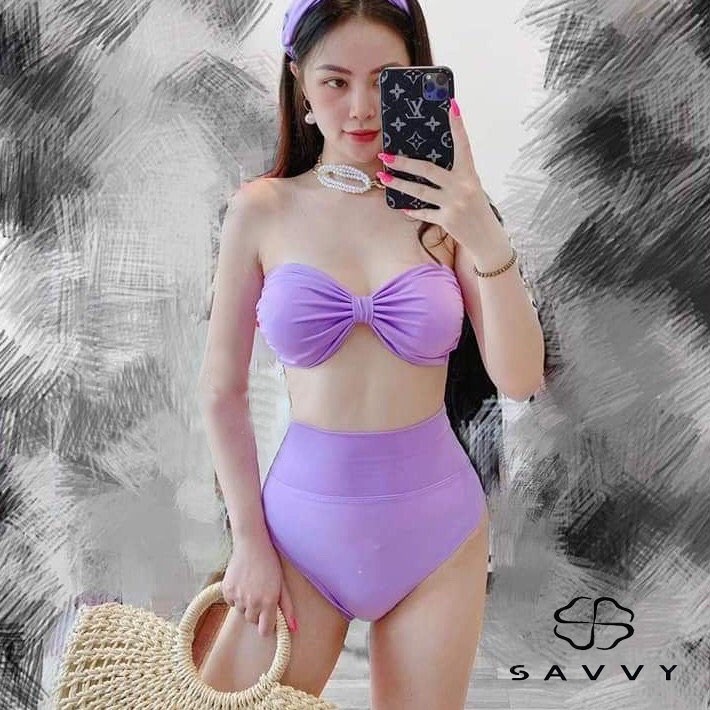 Bikini 2 Mảnh Sexy Tam Giác Dáng Basic - Áo Tắm Xuân Thu Hai Mảnh Tím