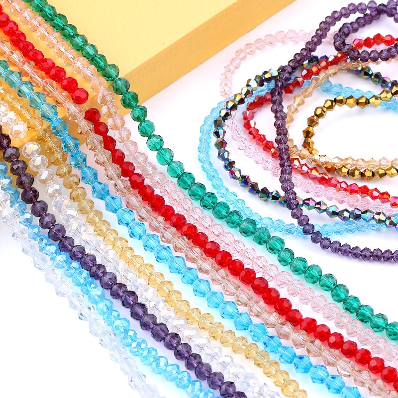 Bộ 1000 Hạt Thủy Tinh Tròn 6mm Làm Trang Sức Thủ Công