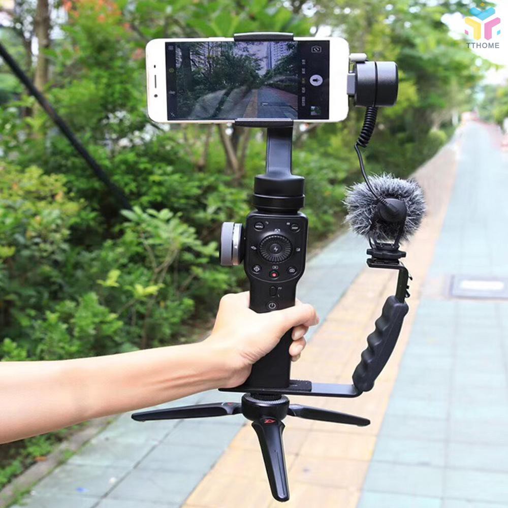 Giá đỡ mở rộng cầm tay chữ L kèm 2 khung đế đèn cho DJI OSMO Mobile 2 Zhiyun Smooth 4 G