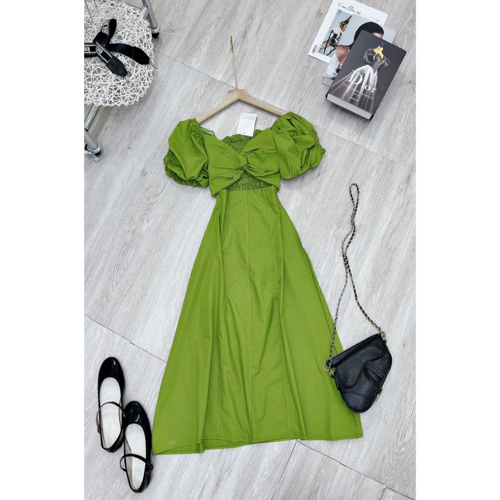 [ 𝐅𝐑𝐄𝐄 𝐒𝐇𝐈𝐏 ]  VÁY NỮ RÚM NGỰC TAY BỒNG HỞ EO ĐẦM MAXI