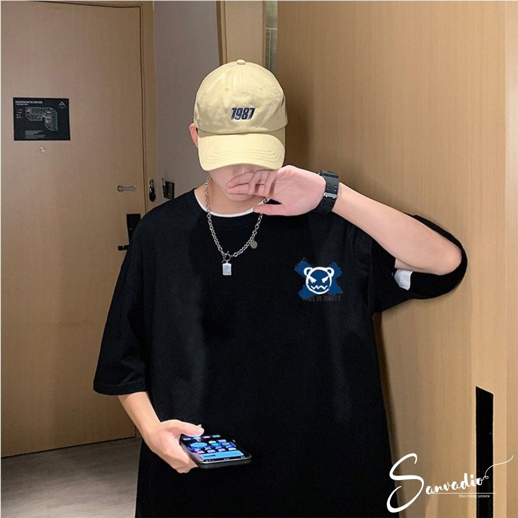 Áo thun nam SANVADIO áo phông nam tay lỡ cổ tròn unisex áo thun from rộng dễ phối đồ phong cách hàn quốc AT287