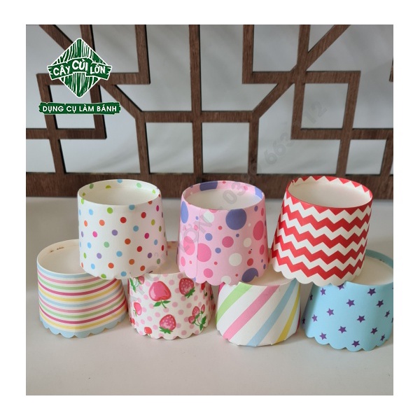 Set 50 cup giấy cứng tròn nhỏ