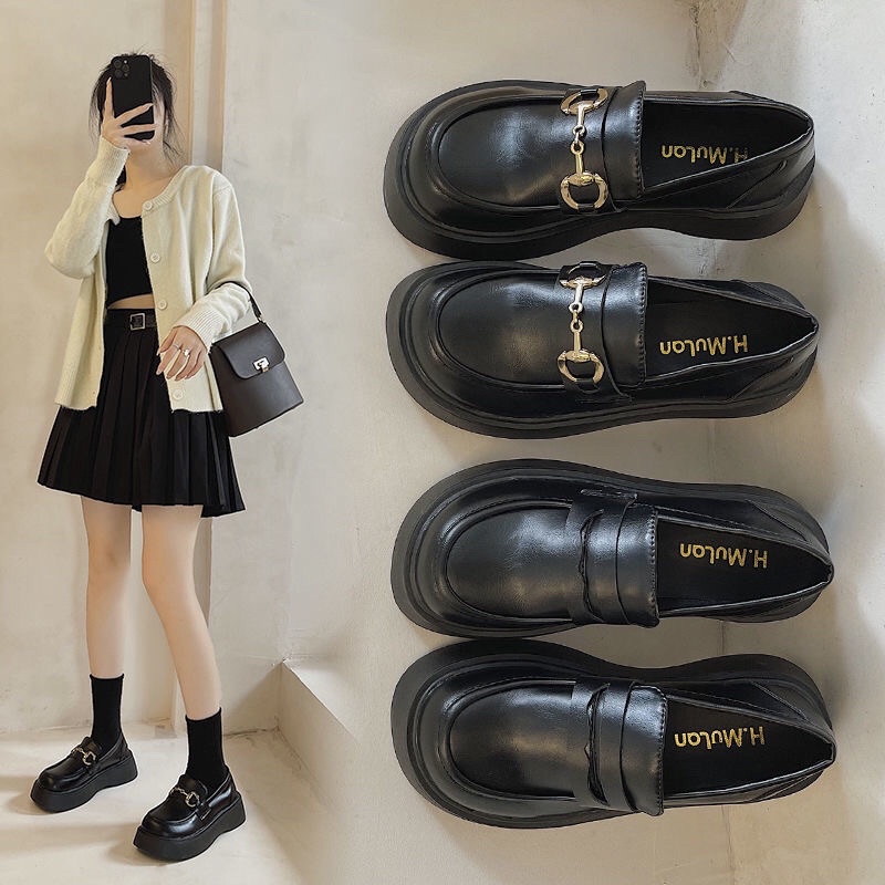 [ORDER 7-15ngày](SẴN TRƠN 36,37KIM LOẠI36) Giày Oxford Lolita cao 4.5CM phong cách thời trang trẻ cá tính kiểu BASSIC