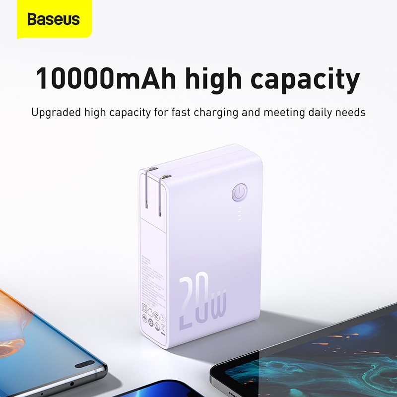 Đầu sạc Baseus 20W 10000mAh 2 cổng chuyển đổi có tích hợp sạc dự phòng