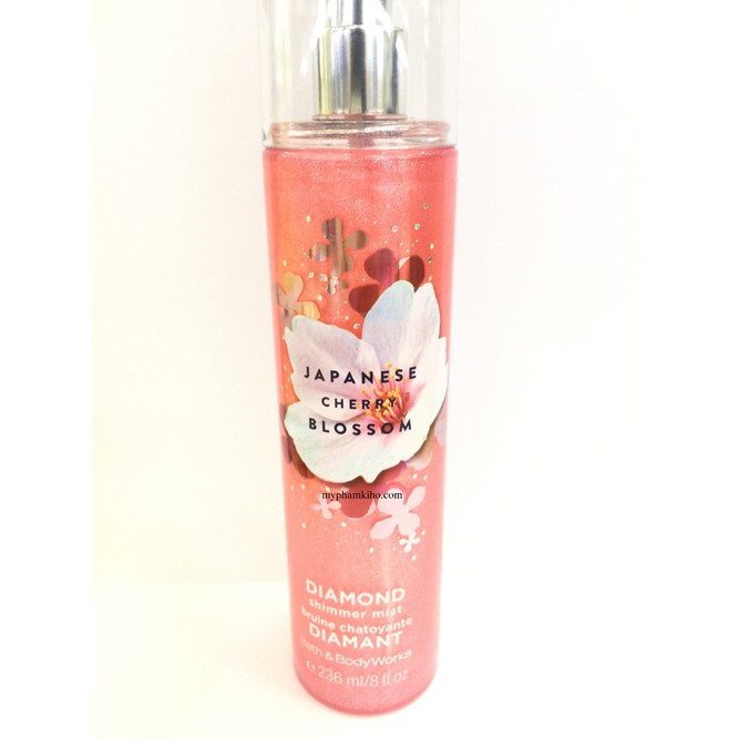«Mẫu Thử» 🎈 Xịt Thơm Có Nhũ Bath & Body Works Fine Fragrance Mist Hương - JAPANESE CHERRY BLOSSOM DIAMOND SHIMMER MIST❃