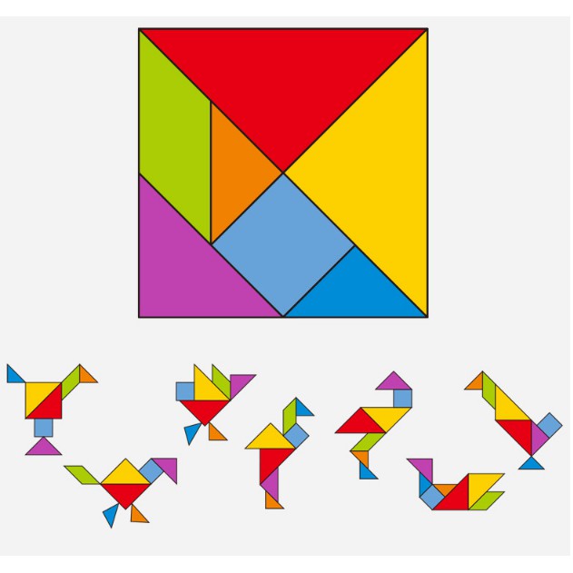 Xếp Hình Gỗ Đa Năng Việt Nam 6 Trong 1 Cho Bé Ghép Hình Trứng, Trái Tim, Tangram, Tetris,  Montessori