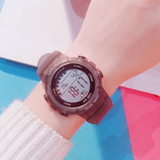 [Size nhỏ] Đồng hồ nữ thể thao Shhors hàng chính hãng dây cao su trong | BigBuy360 - bigbuy360.vn