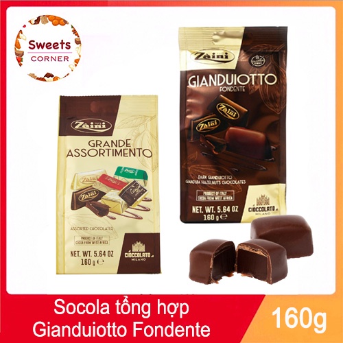 Socola hạt phỉ Gianduiotto Fondente Đức 160g