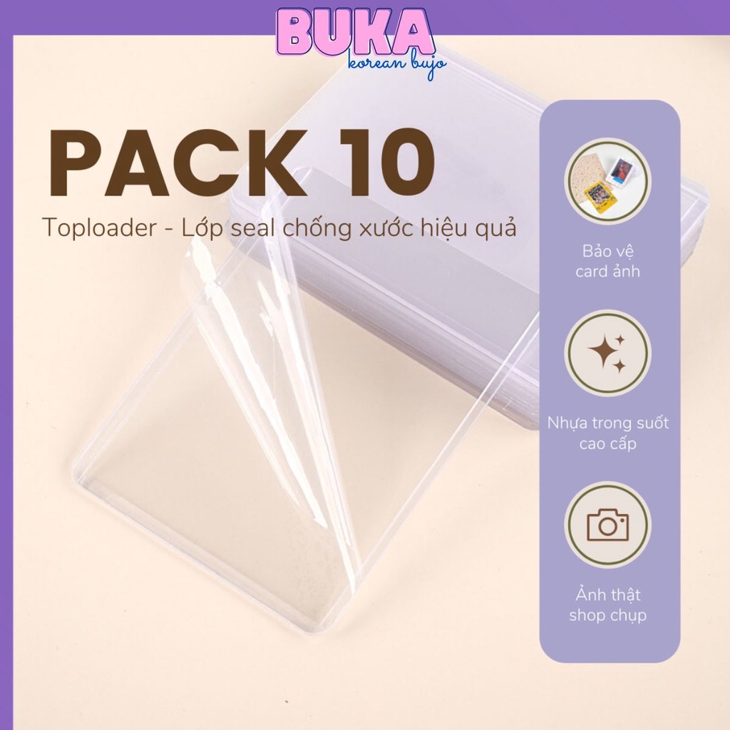 Toploader Buka set 5 - 10 chiếc kích thước A7 - B8 đựng card ảnh idol Kpop, đựng card Anime