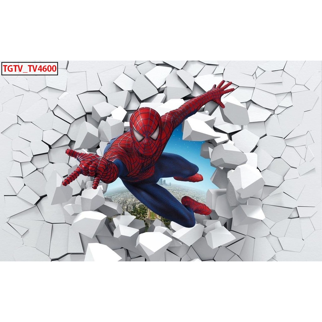 Tranh dán tường 3d người nhện tranh dán tường cho bé TB89