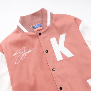 Áo Khoác Nam Nữ Nhung Tăm Jacket Varsity Graffiti King Màu Hồng V5-02