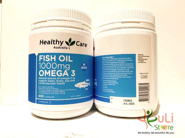 Dầu cá không mùi Omega 3 Healthy Care Fish Oil 1000mg
