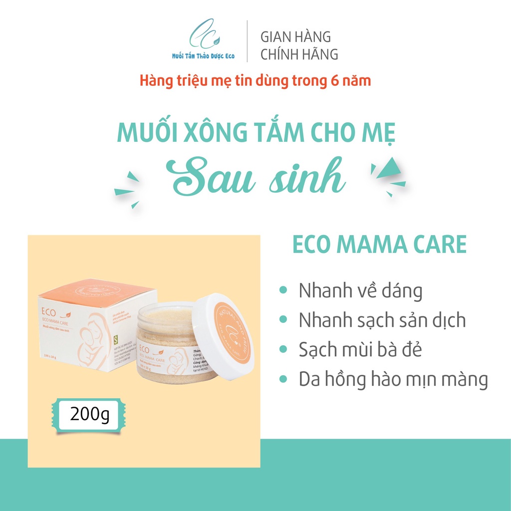 Muối xông tắm sau sinh ECO MAMA CARE (200gr)