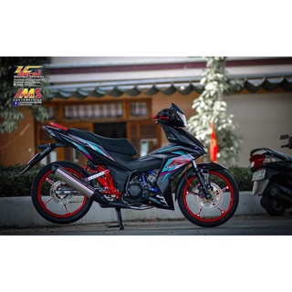 Tem honda winner rs 150 dán xe đen phối xanh tím