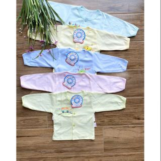 Áo dài tay cho bé sơ sinh cotton cúc giữa