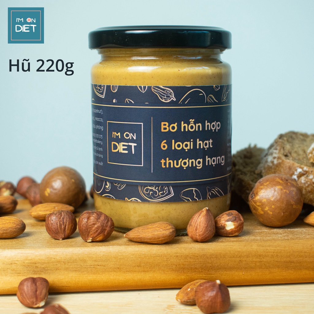 BƠ HẠT MIX 6 LOẠI THƯỢNG HẠNG KHÔNG ĐƯỜNG | [Sánh Mịn] | I'M ON DIET | 120g - 220g - 320g | Ăn Kiêng - Eat Clean