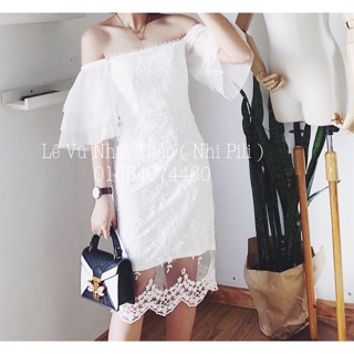 Đầm trễ vai ren thêu