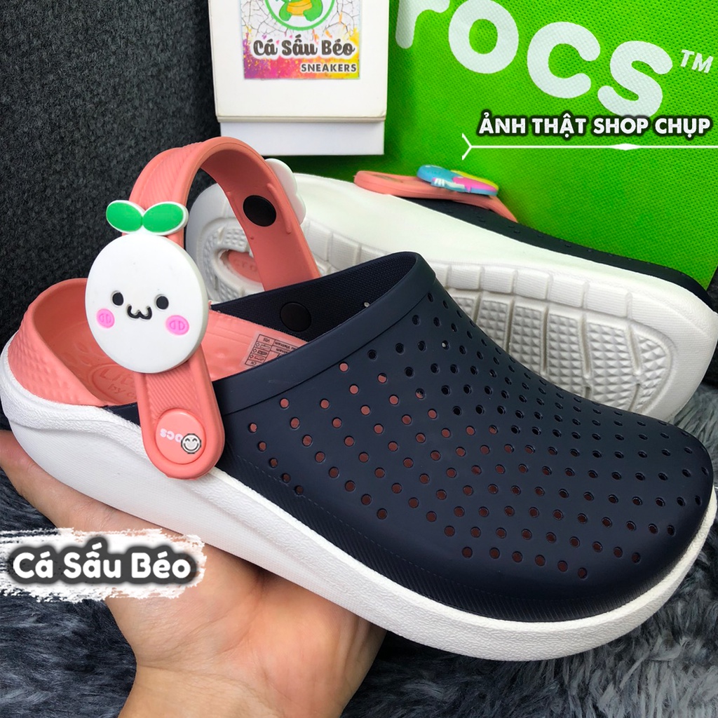 Dép Sục Cross Literide Màu Navy Hồng Cho Bé Trai Bé Gái Siêu Êm Chân, Chống Trơn Trượt Bảo Vệ Ngón Chân Cho Bé