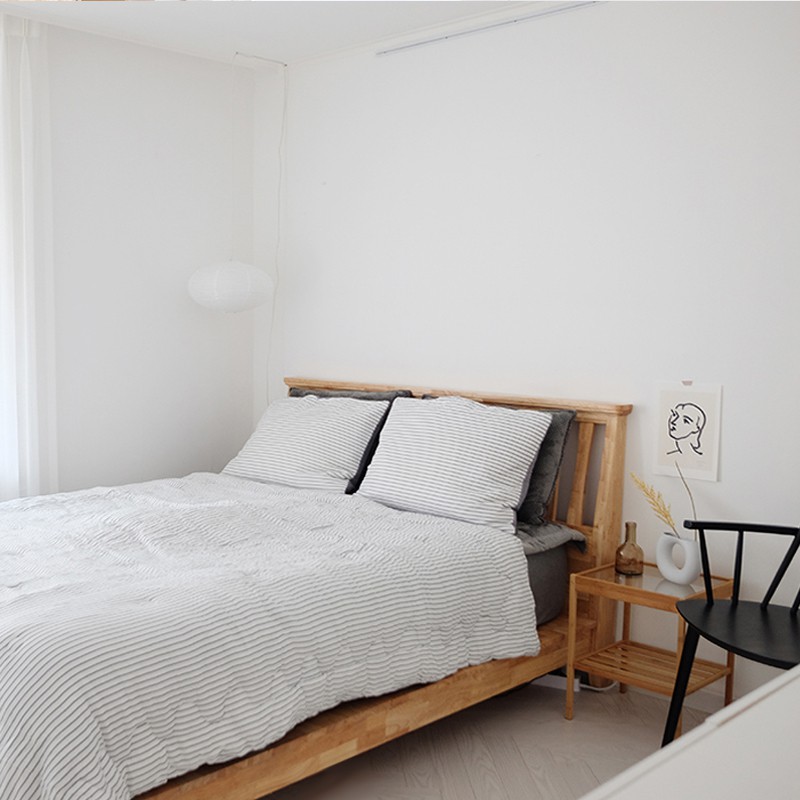 Giường phản gỗ cao su kiểu Hàn IBIE NB-Natural màu tự nhiên tùy chọn kích thước