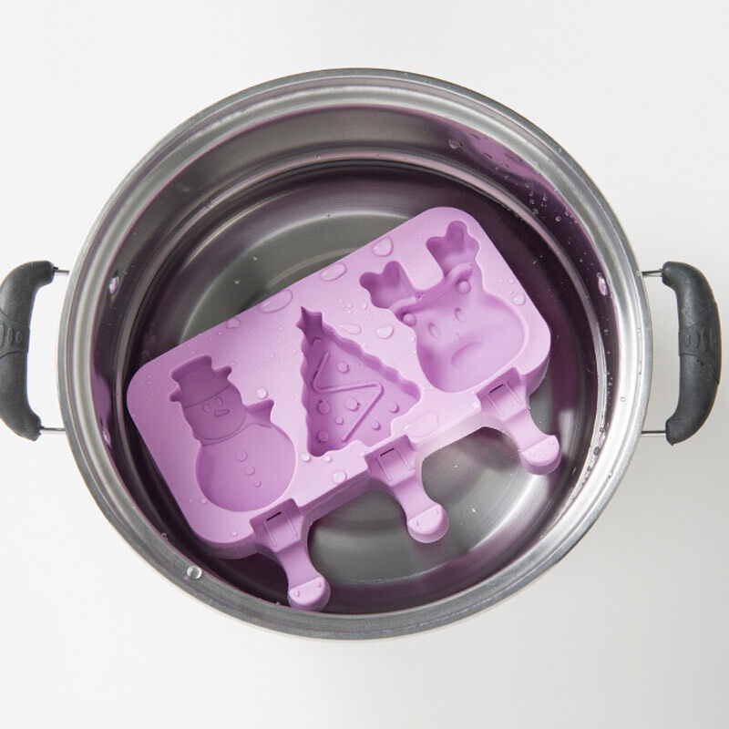 ONLY HOUSE Khuôn Làm Kem Que Bằng Silicon Họa Tiết Hoạt Hình Dễ Thương