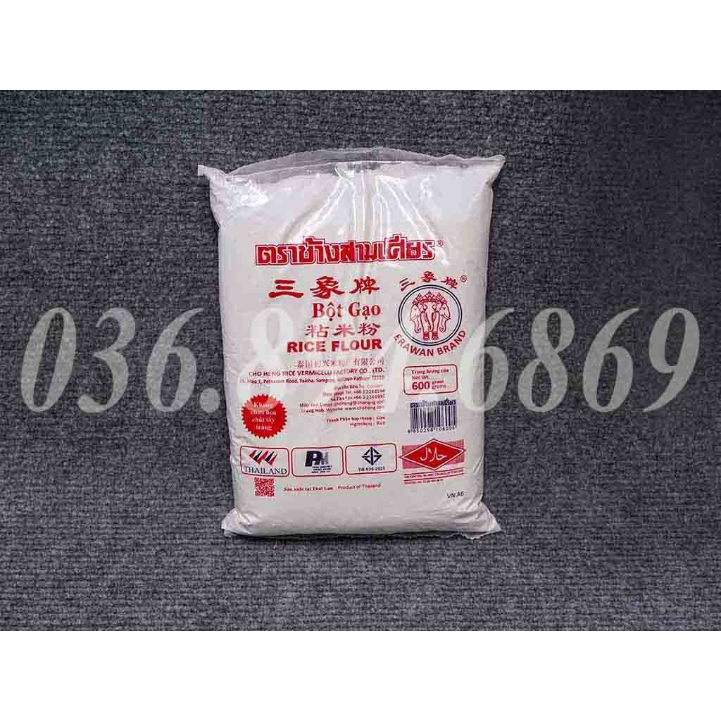 Bột gạo Thái 600g 3 con voi - Erawan Brand Rice Flour