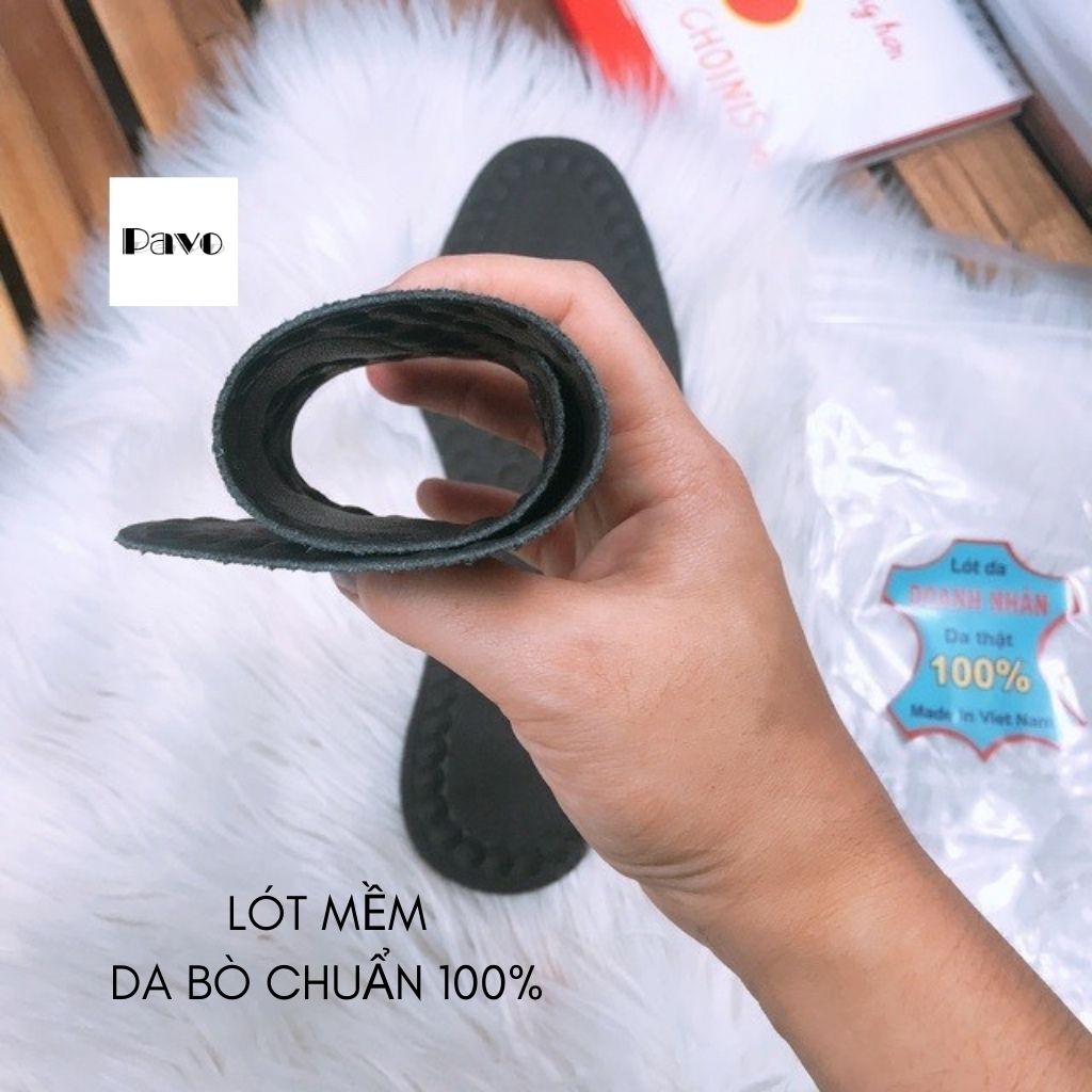 [DA THẬT]Lót Giày Da Bò Chuẩn 100% Mềm Khử Mùi Thông Thoáng Có Hạt Matxa Chân