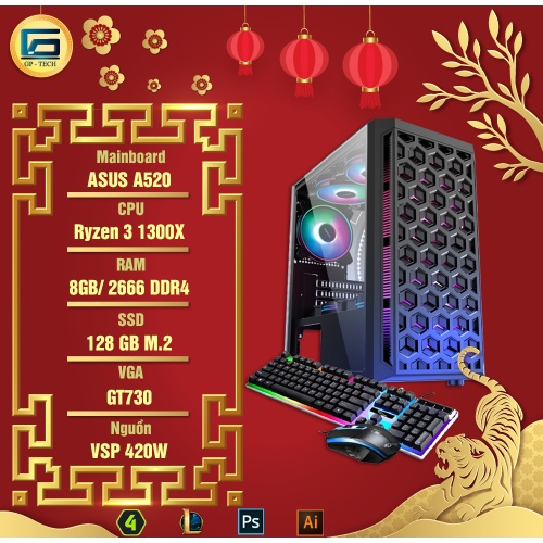 PC Gaming A520 Asus / Ryzen 3 1300X / GT730 Chiến Fo4, FreeFire, CS:GO, LOL,...