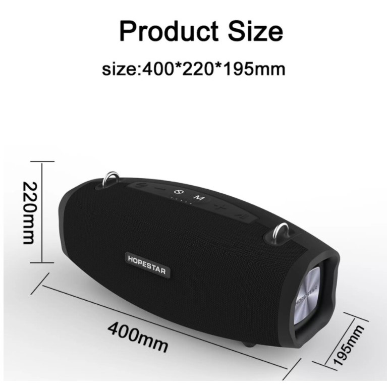 Loa bluetooth Karaoke cao cấp Hopestar H1 40W, Bass cực khủng, Pin 6000mAH + Kèm 1 micro không dây