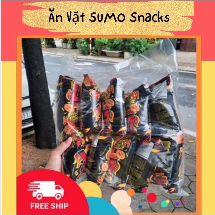 Bịch 10 gói Bim Bim Snack bắp 4x vị Sốt SRIRACHA cay Oishi 14/16g-Ăn Vặt Sumo Snack