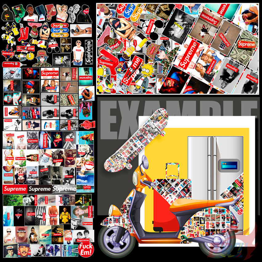 Set 100 Miếng Dán Chữ Supreme Cá Tính