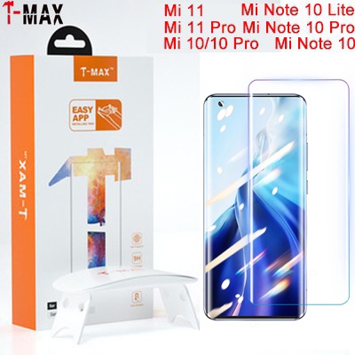 T-Max Curved Full phủ đầy đủ Xiaomi Mi 11 10 Pro Mi CC9 Pro Bảo vệ màn hình kính cường lực keo UV