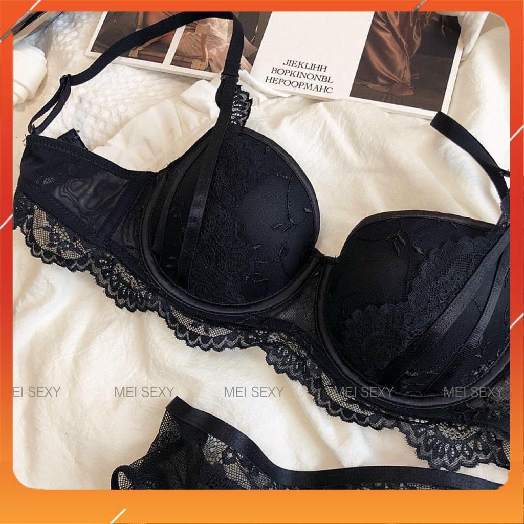 Set bộ đồ lót nữ Pinkk siêu cấp áo có gọng cup ngang, chất liệu ren họa tiết hoa, có đệm mút. Mã B26255