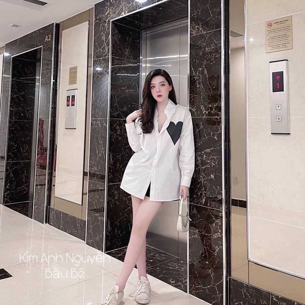 Áo Sơ Mi in Hình Tim Ngực Trái