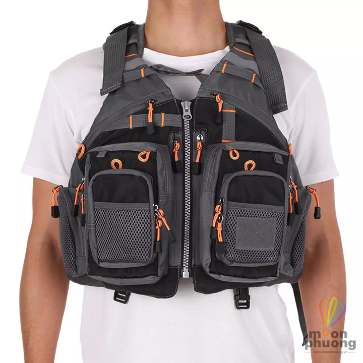 Áo phao bơi người lớn cứu hộ ghi lê cao cấp câu cá dã ngoại nhiều túi nam nữ - MUÔN PHƯƠNG SHOP