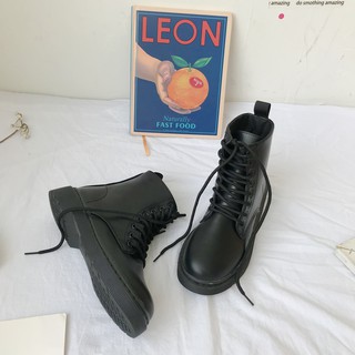 [ORDER] Bốt cao cổ da trơn đen Dr | Ulzzang boots